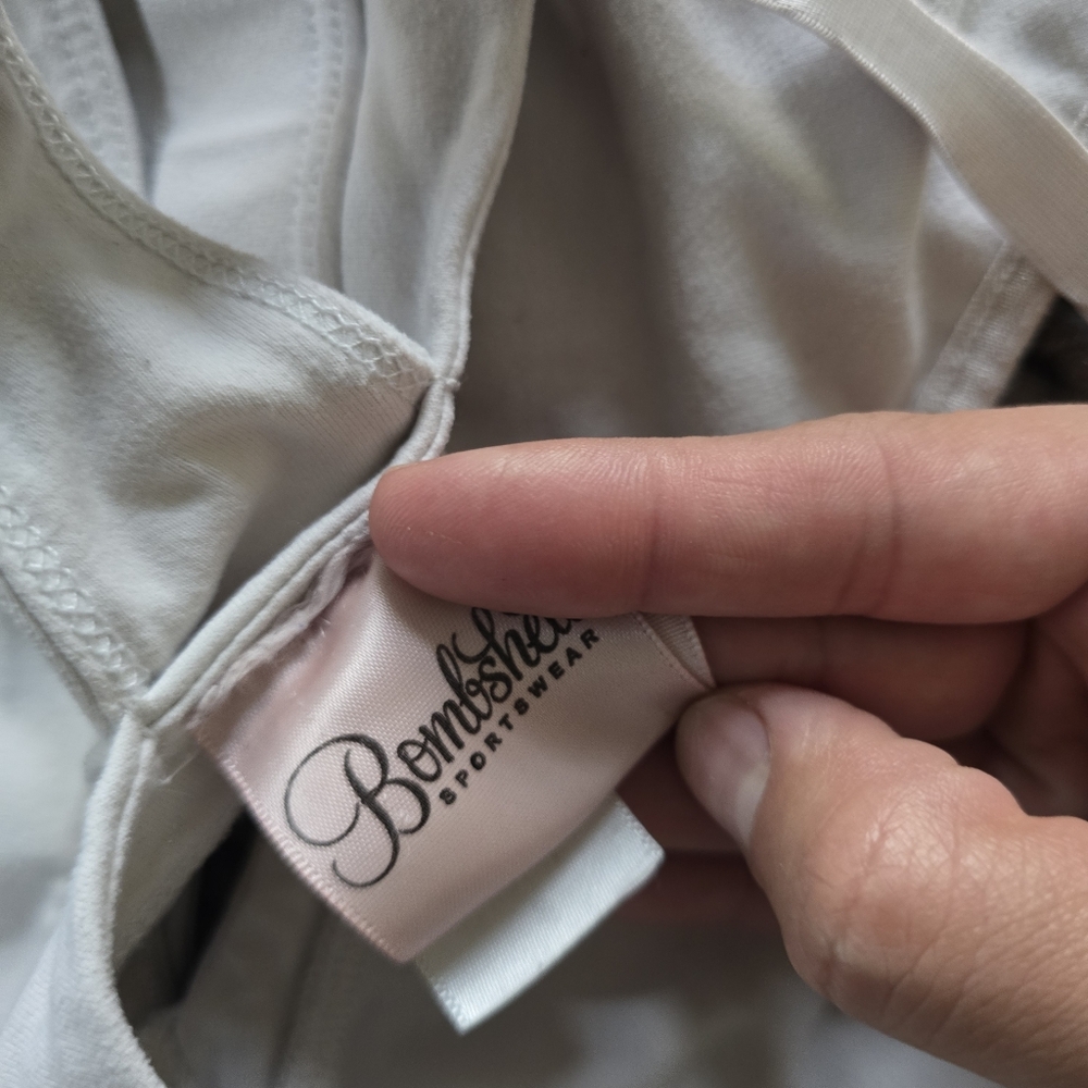 OG Bombshell Sportswear Off White Mesh Sports Bra - Picture 3 of 3